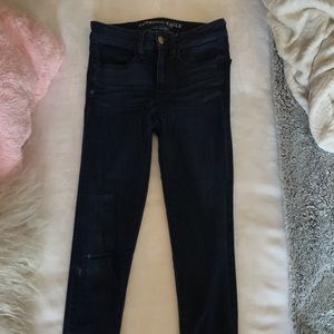 dark high wasted skinny jeans